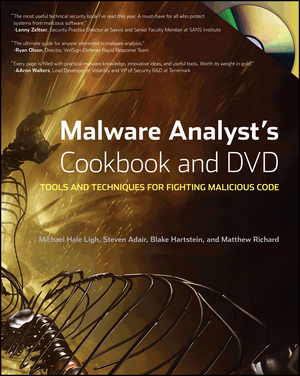 Malware Analyst's Cookbook and DVD cover image.