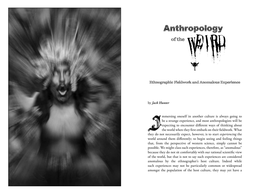 Anthropology of the Weird: Ethnographic Fieldwork and Anomalous Experience (Darklore, Volume 6) cover image.