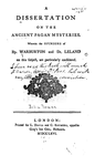 Cover of A Dissertation On The Ancient Pagan Mysteries J Towne 1766