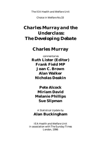 Charles Murray and the Underclass: The Developing Debate cover
