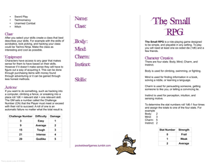 The Small Rpg Trifold Unknown cover image.