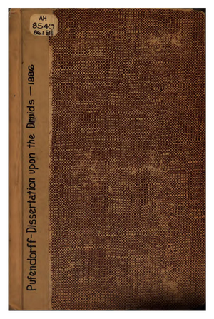 Dissertation Upon The Druids   M E Pufendorff 1886 cover image.