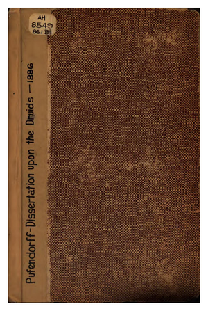 Dissertation Upon The Druids M E Pufendorff 1886 cover image.